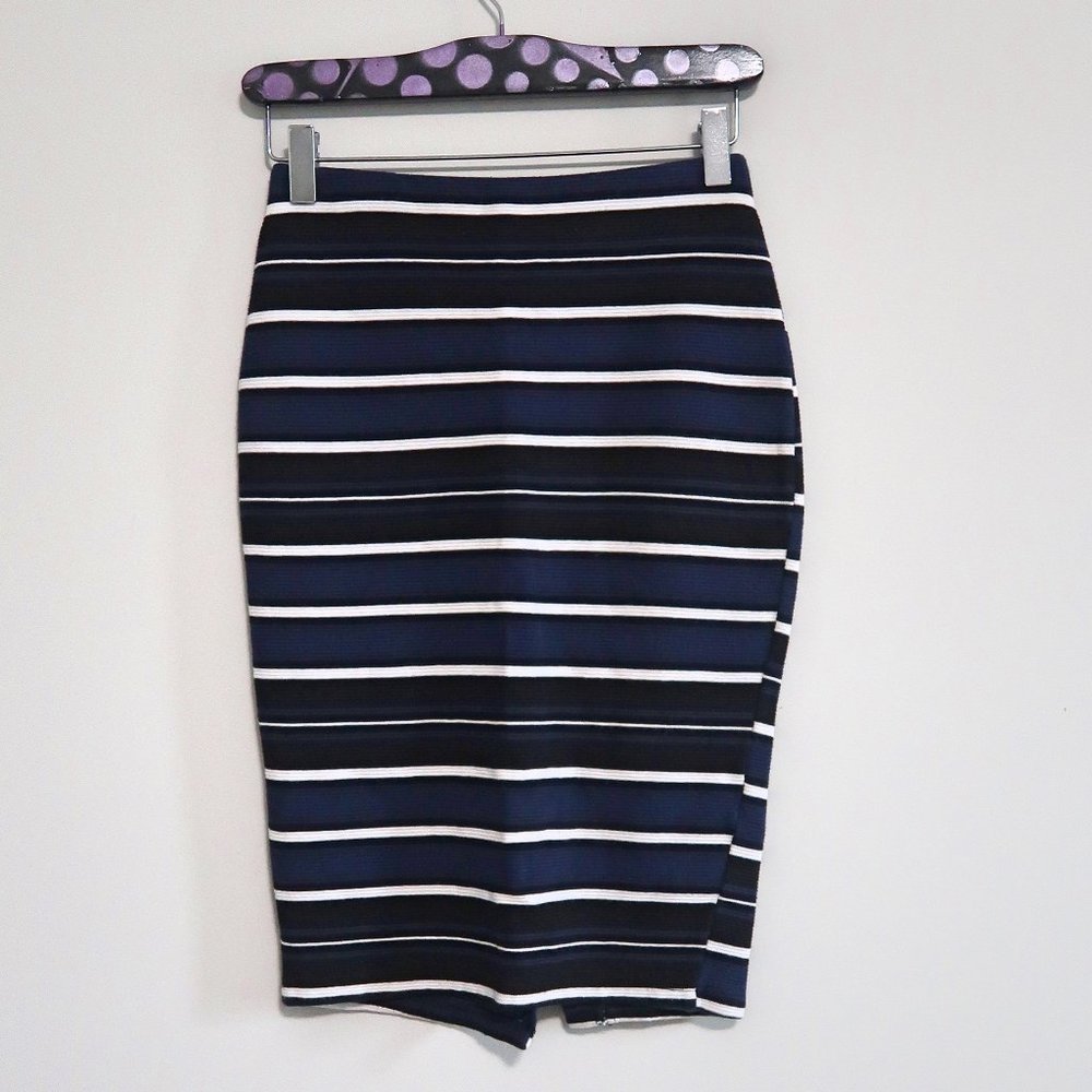 Zara Midi Striped Pencil Skirt Small